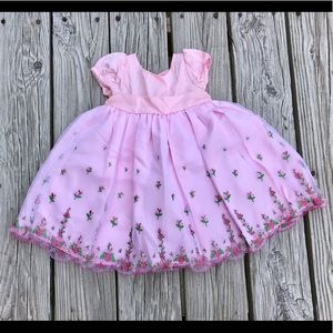 2/$10 Girls WONDERKIDS PInk Embroidered Sheer Skirt Dressy Dress 2T Photos Event
